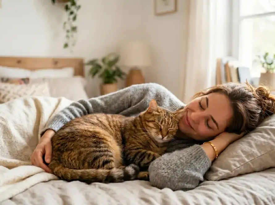 Pourquoi mon chat dort sur moi ? Les vraies raisons